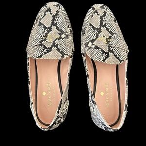 KATE SPADE NEW YORK Cara Flora Loafers Embossed Snake Skin Womens Size 8.5 B